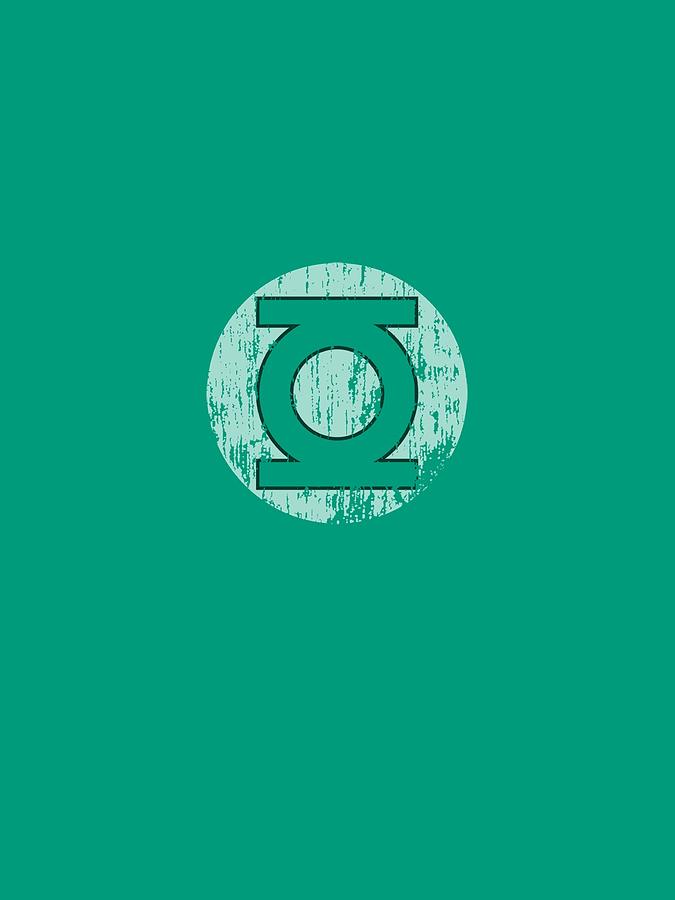 Green Lantern Digital Art - Dc - Distressed Lantern Logo by Brand A