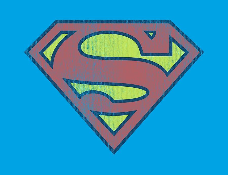 Superman Digital Art - Dc - Retro Supes Logo Distressed by Brand A