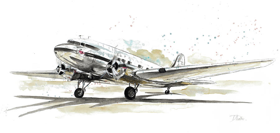 Transportation Painting - Dc3 Airplane by Patricia Pinto