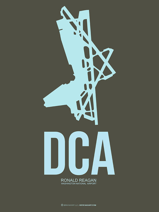 Airplane Digital Art - DCA Washington Airport Poster 1 by Naxart Studio