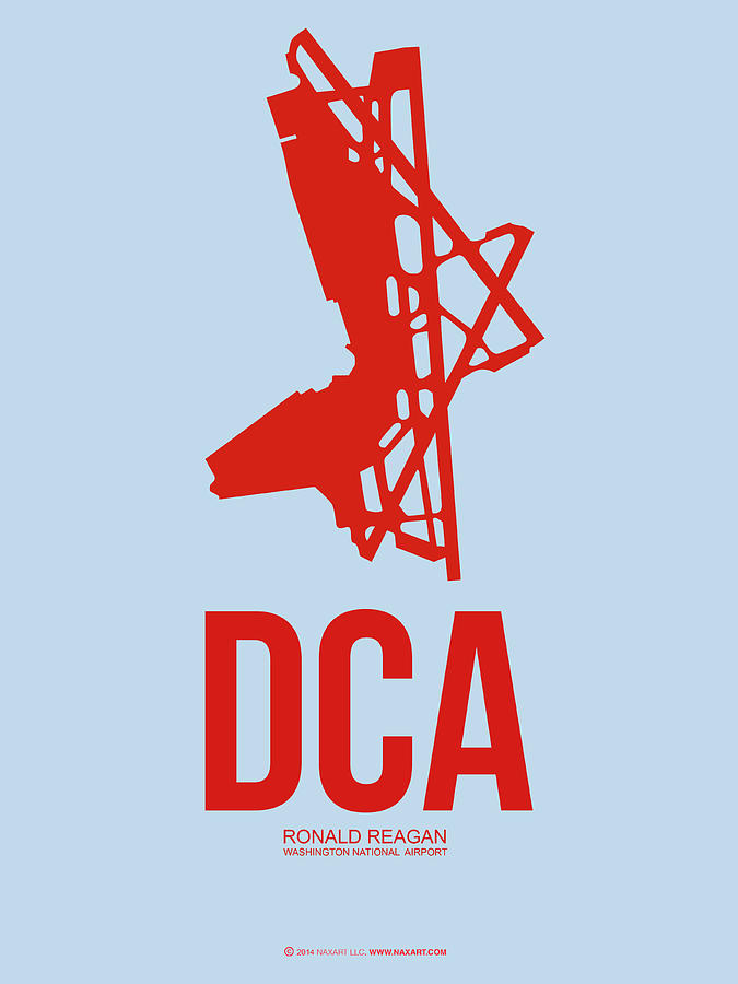 Airplane Digital Art - DCA Washington Airport Poster 2 by Naxart Studio