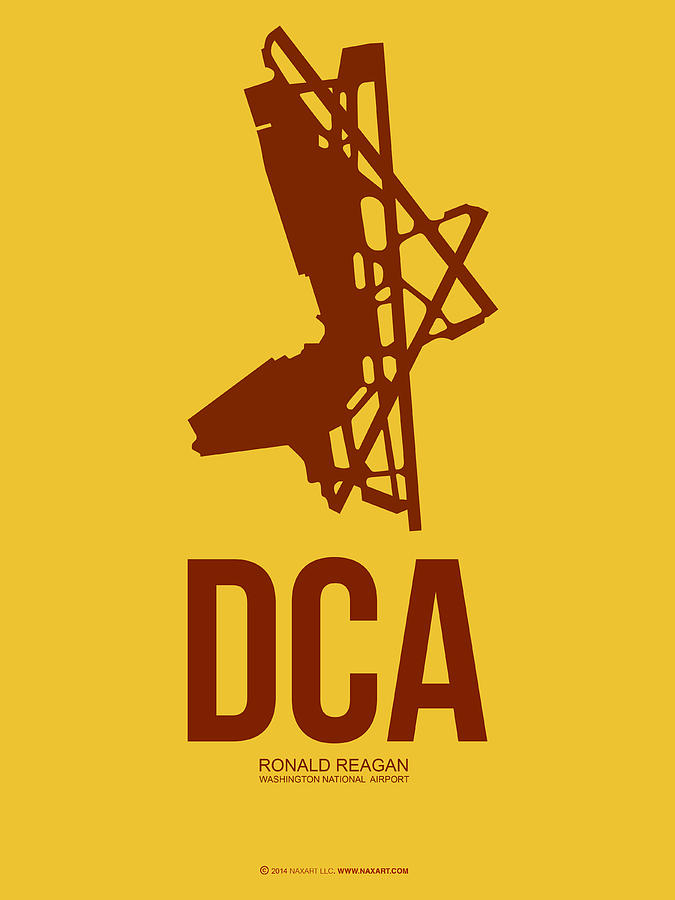 Airplane Digital Art - DCA Washington Airport Poster 3 by Naxart Studio