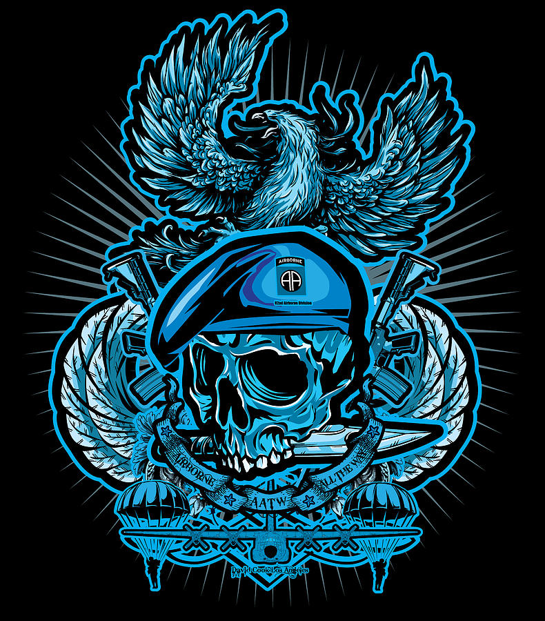 Dcla Los Angeles Skull 82nd Airborne Artwork Digital Art by David Cook ...