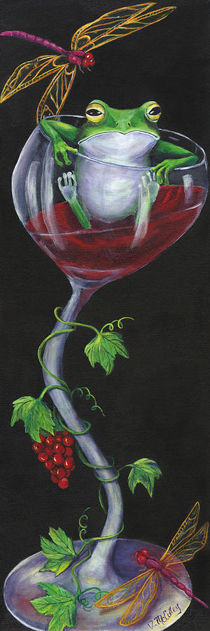 Dragonflies Painting - De-Wine Intervention by Debbie McCulley