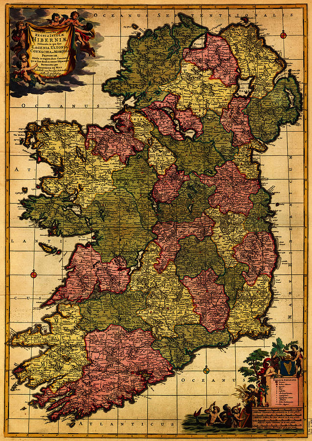De Wits map of Ireland  Drawing by MotionAge Designs