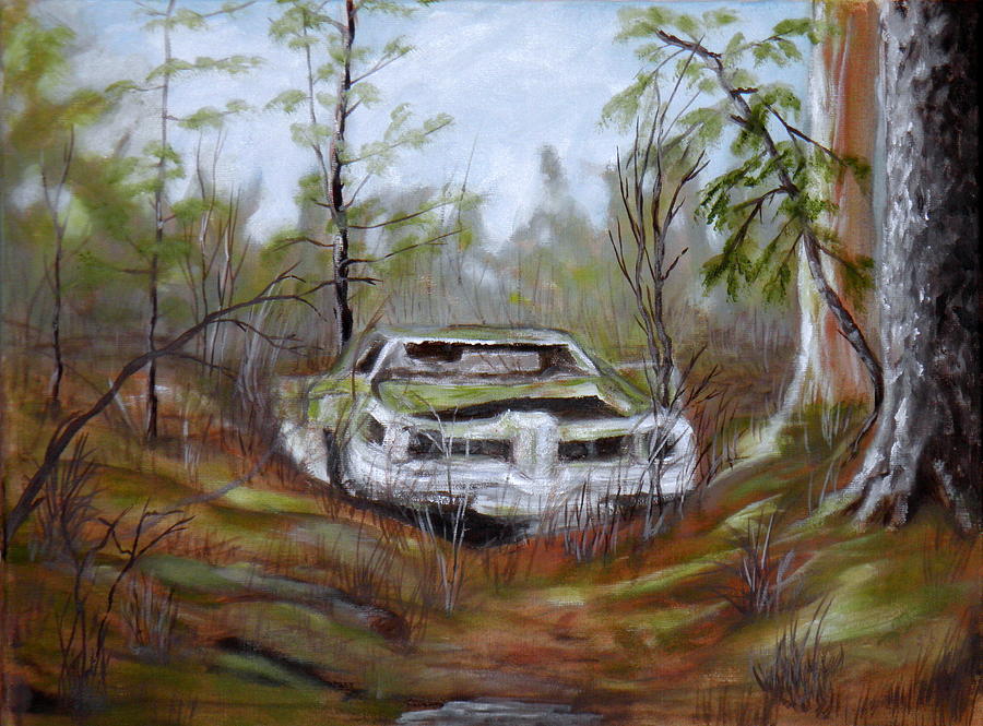 Dead Car 2 Painting by Ida Eriksen