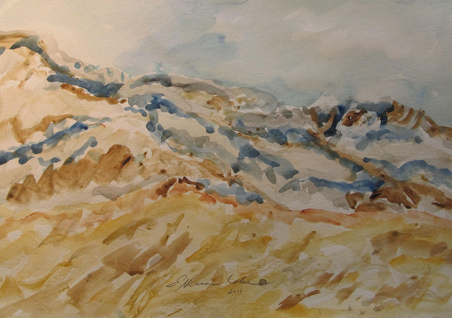 Mountain Painting - Dead Sea Hills by Esther Newman-Cohen