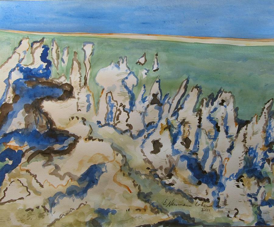 Dead Sea Salt Painting by Esther Newman-Cohen