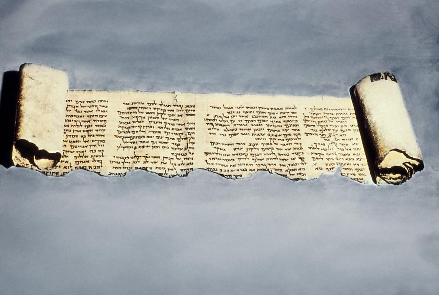 Habakkuk Commentary Photograph - Dead Sea scroll fragment, 1st century AD by Science Photo Library