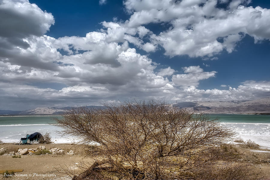 Nature Photograph - Dead sea Tent on the beach by Isaac Silman