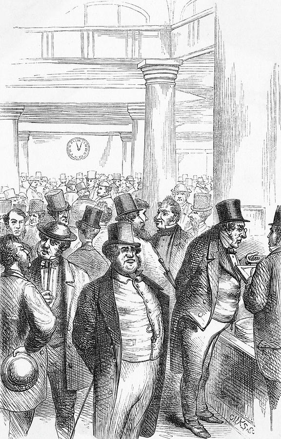 London Drawing - Dealers At The London Corn Exchange by Mary Evans Picture Library