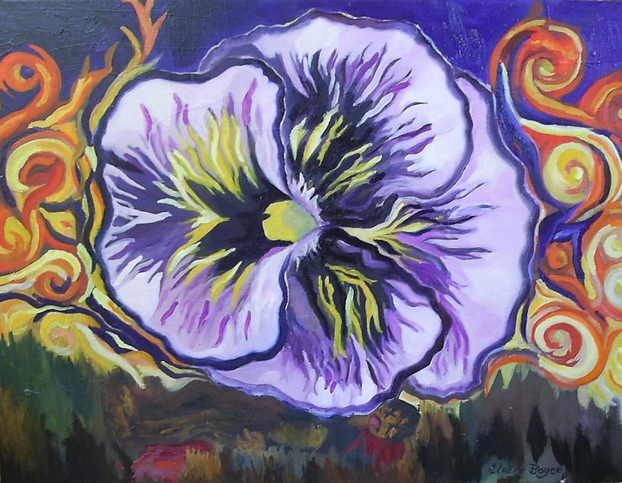 Unique Painting - Death by Pansy by Claire Boyce