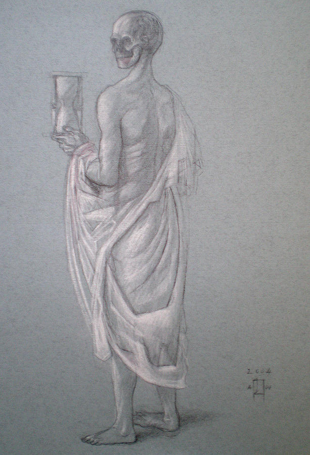 Death figure with Hourglass Drawing by Paez  ANTONIO
