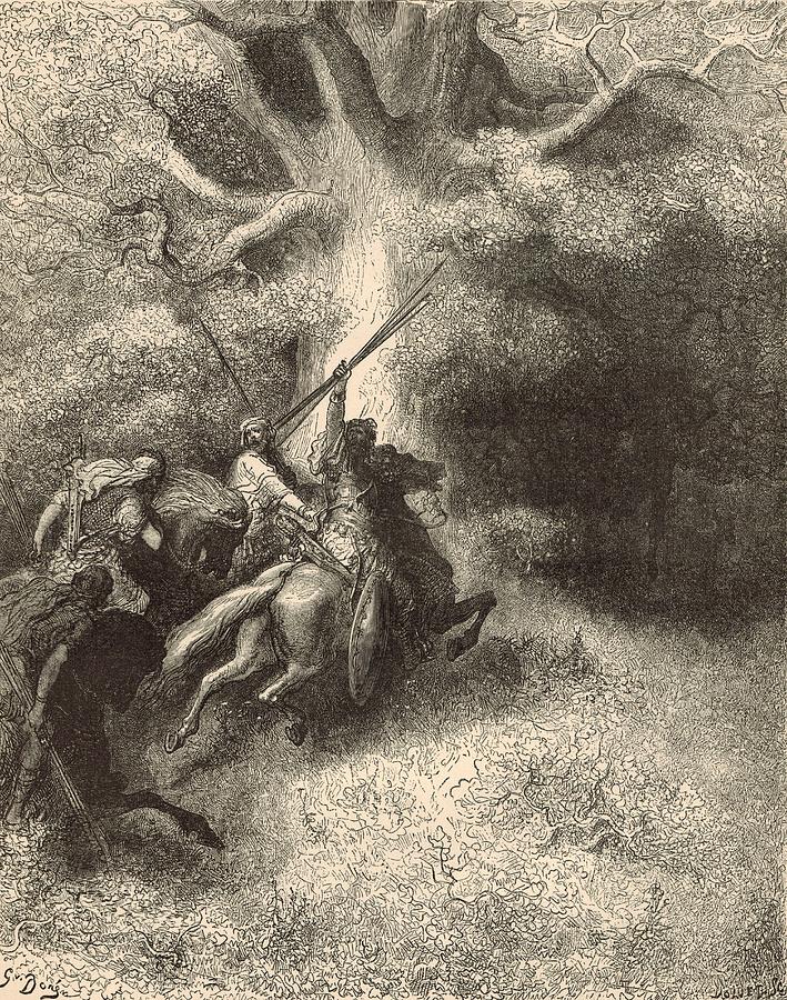 Death Of Absalom Drawing By Antique Engravings