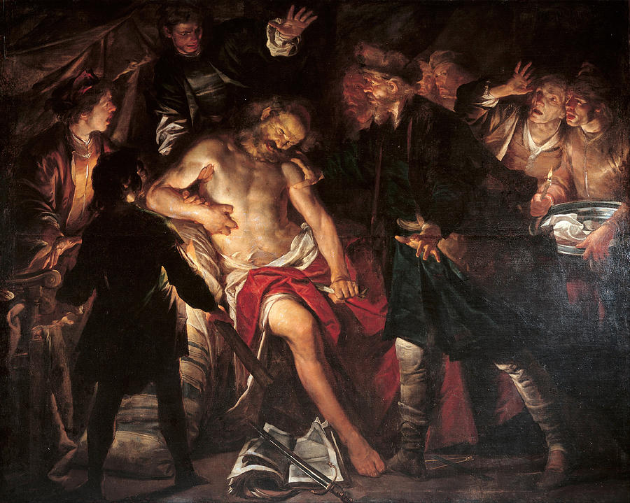 Death of Cato Painting by Gioacchino Assereto