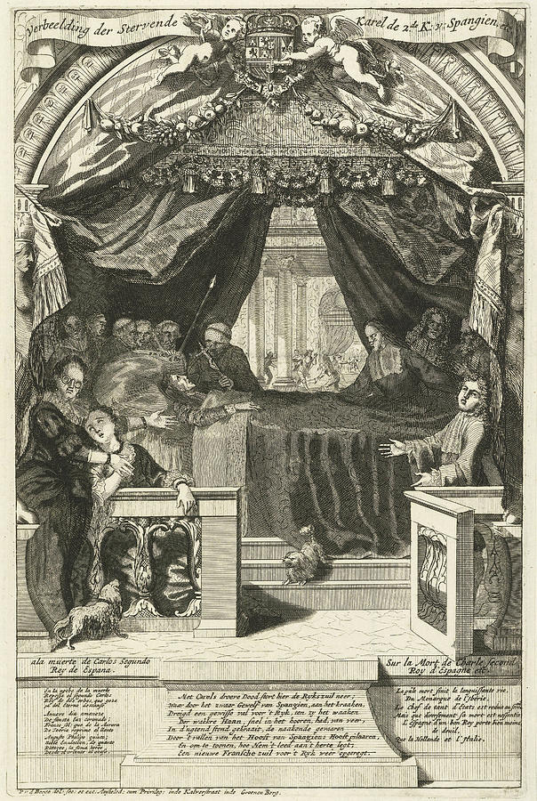 Death Of Charles Ii King Of Spain Pieter Van Den Berge Drawing By King Of Spain And Pieter Van Den Berge And Anonymous