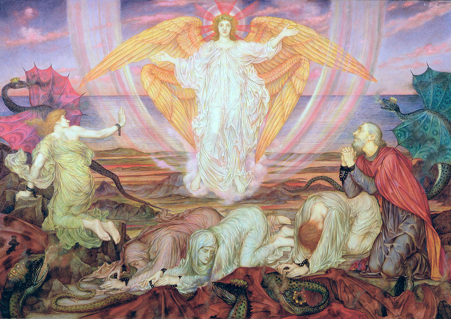 Death of the Dragon Painting by Evelyn De Morgan
