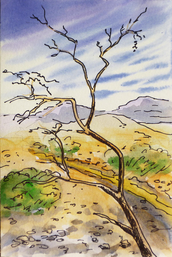 Mountain Painting - Death Valley- California Sketchbook Project by Irina Sztukowski