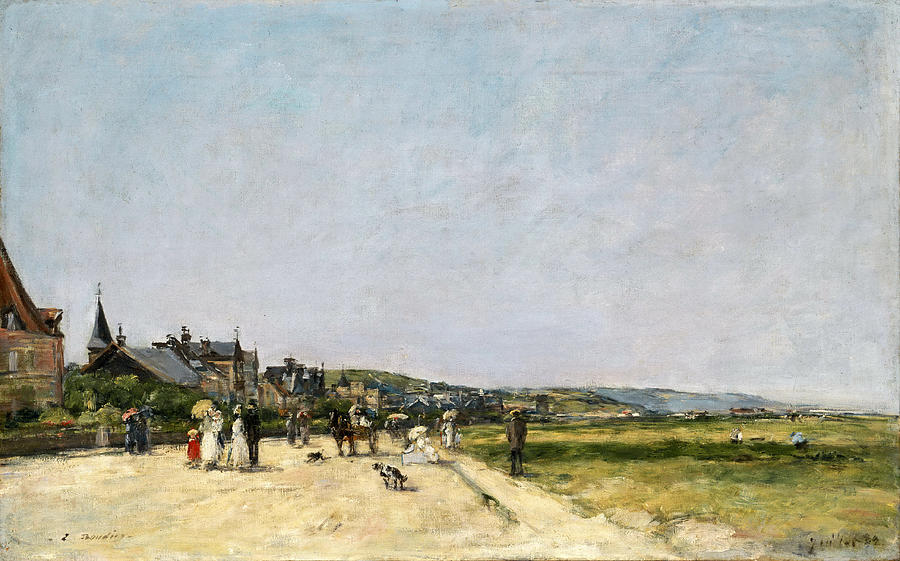 Deauville the Terrace Painting by Eugene Boudin