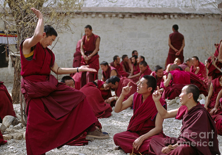 Debating Monks - Sera Monastery Lhasa Photograph by Craig Lovell
