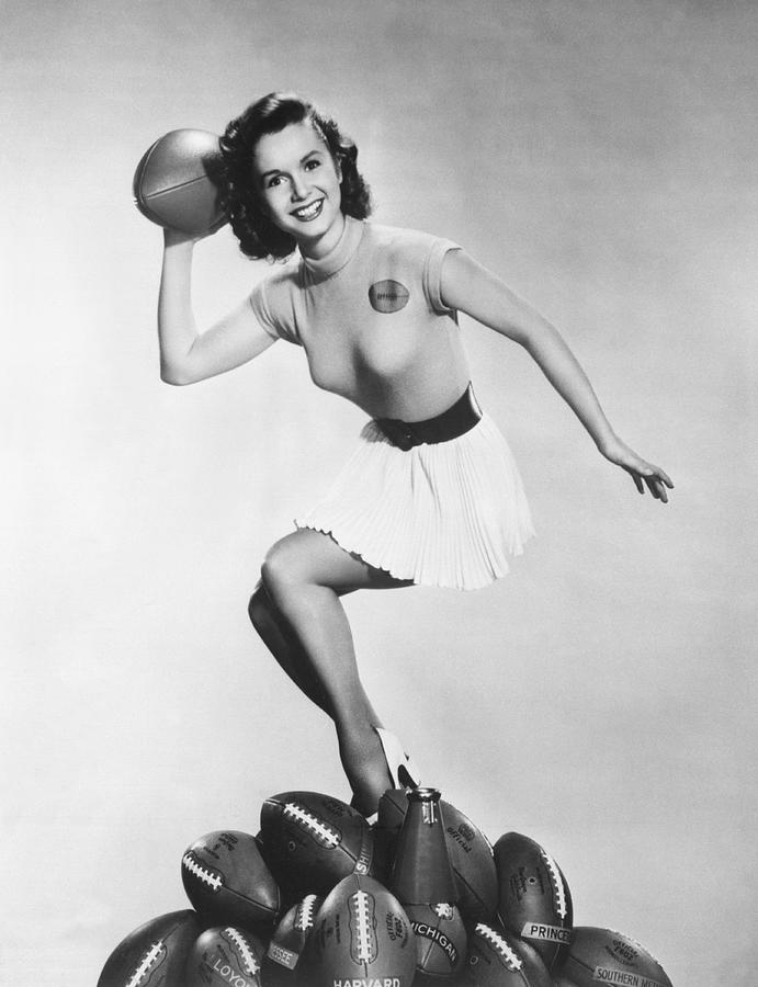 Debbie Reynolds Throws A Pass Photograph by Underwood Archives