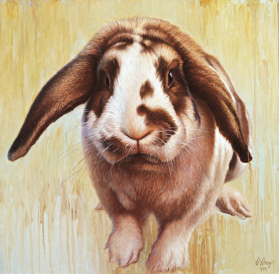 Rabbit Painting - Debby by Hans Droog