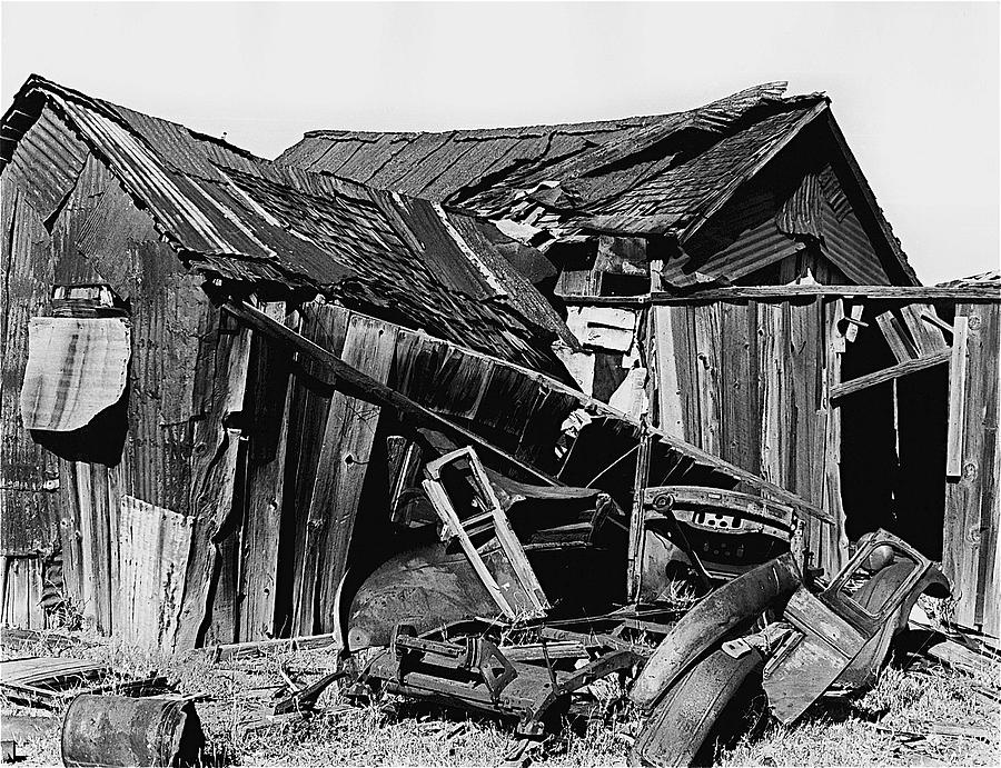 Decaying house car ghost town Pearce Arizona 1968 Photograph by David Lee Guss
