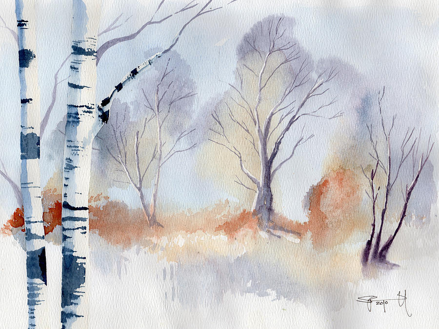 Tree Painting - December by Sean Parnell