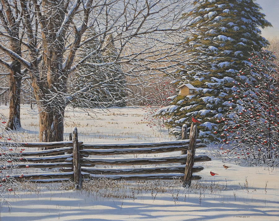 December Snow Painting by Jake Vandenbrink