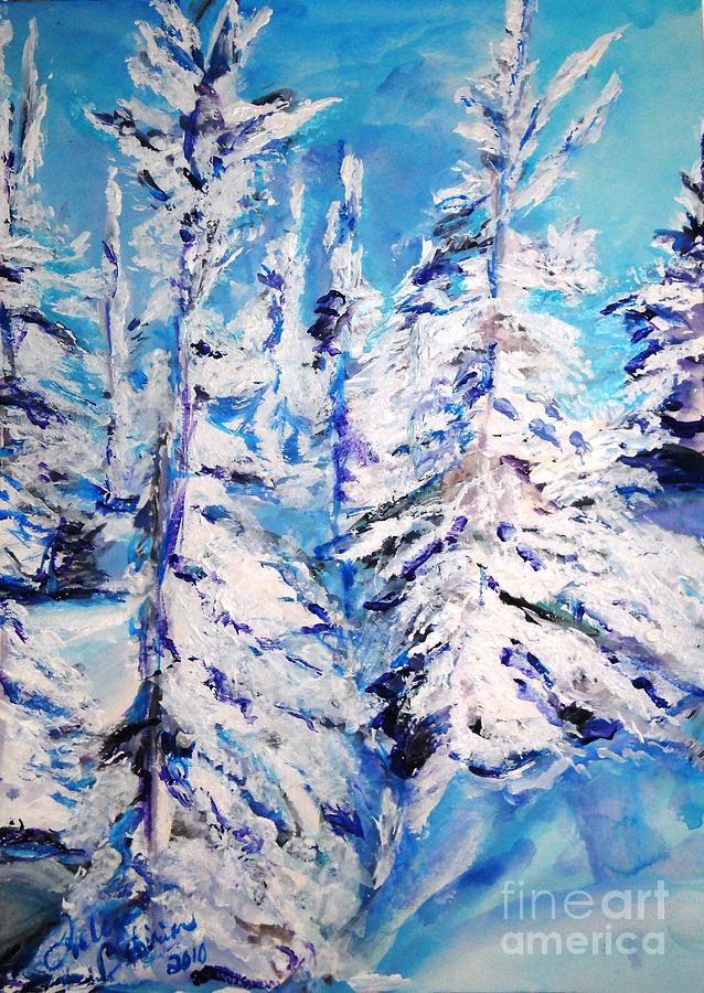 Winter Painting - Decembers Solitude by Helena Bebirian