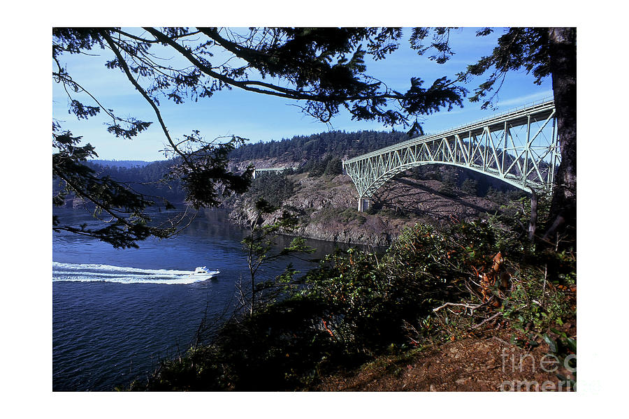 Bridge Photograph - Deception Pass Bridge Washington State 1976 by Monterey County Historical Society