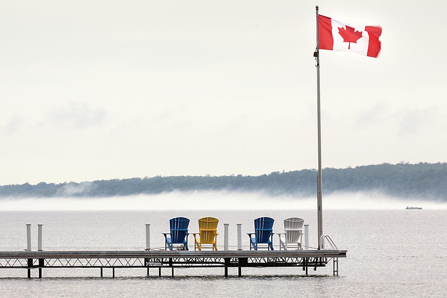 Deck Chairs Canadian Flag Photograph by Scott Young Photographer