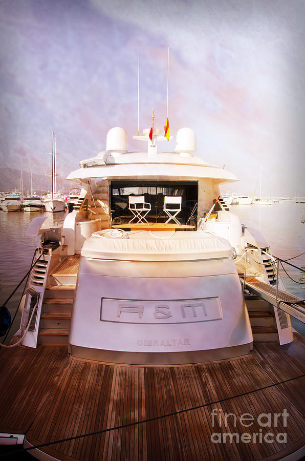 Deck of a yacht in Puerto banus Marbella Photograph by Perry Van Munster