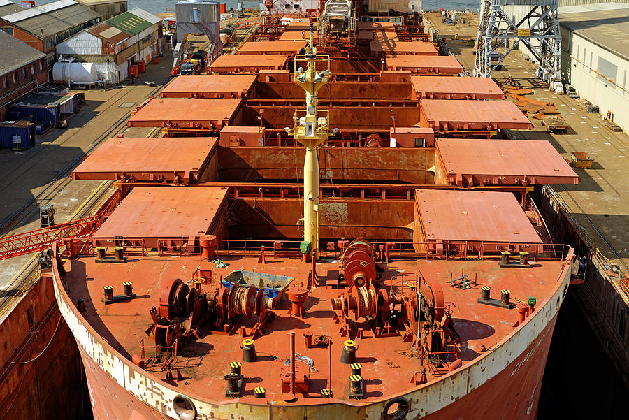 Deck of Gypsum Integrity - Falmouth Docks Photograph by Rod Johnson