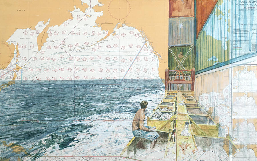 Sea Painting - Deckwork at Sea by Martin  Machado