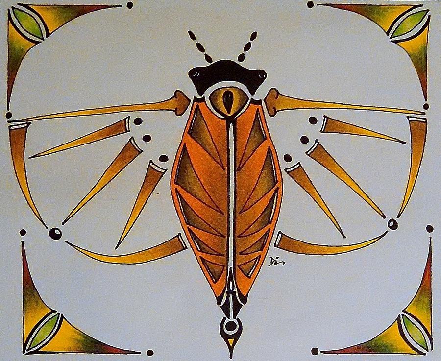 Deco Bee Painting by Diane Wisehart - Fine Art America