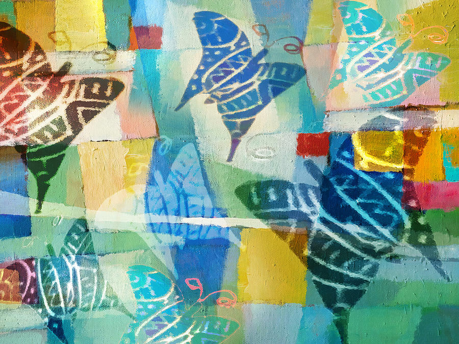 Butterfly Painting - Deco Butterflies by Lutz Baar