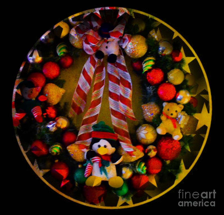 Christmas Photograph - Decorated Wreath by Kathleen Struckle