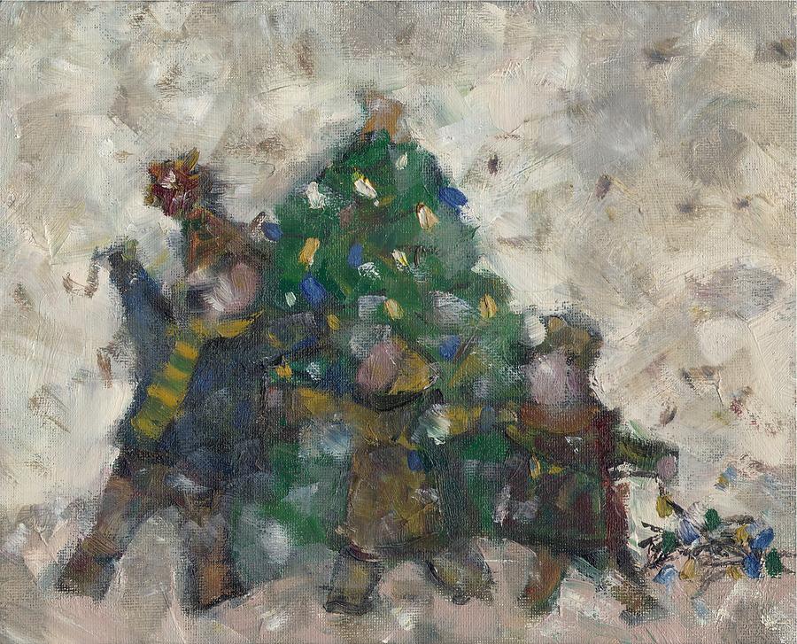 Decorating the Tree Painting by David Dossett