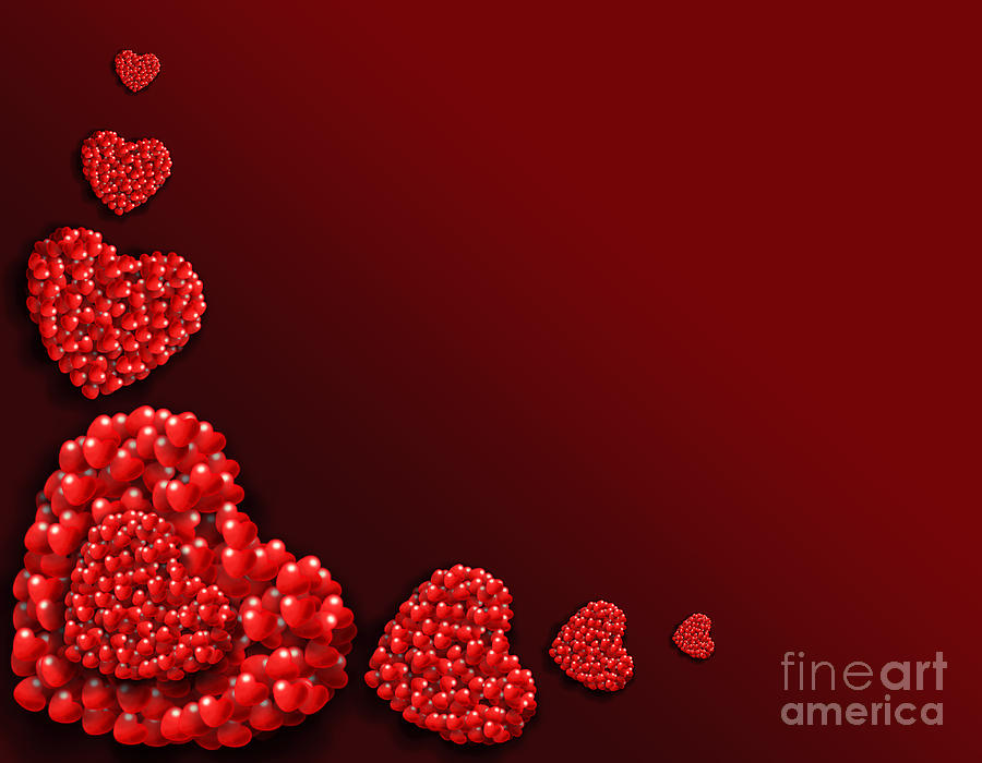 Pattern Digital Art - Decoration of Heart shaped Hearts by Kiril Stanchev