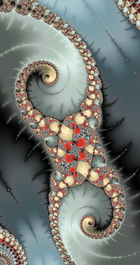 Decorative abstract fractal art tall and narrow Digital Art by Matthias Hauser
