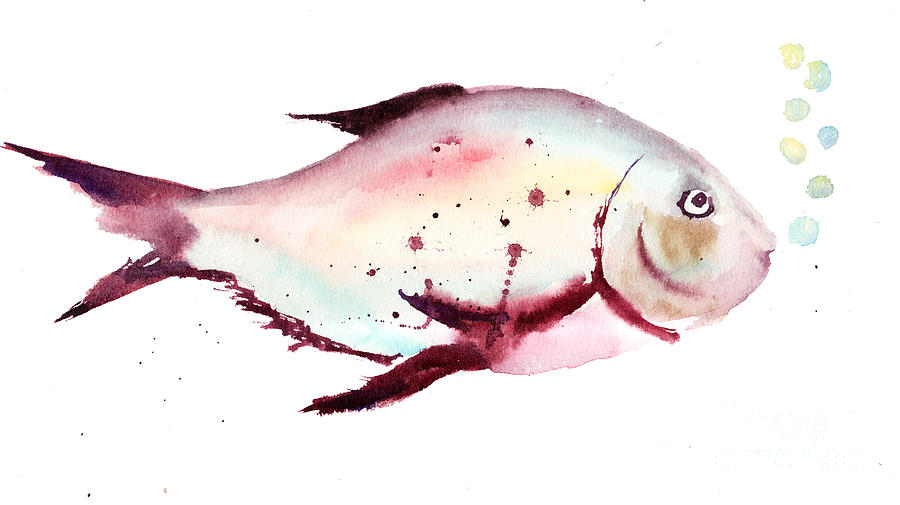 Decorative fish Painting by Regina Jershova