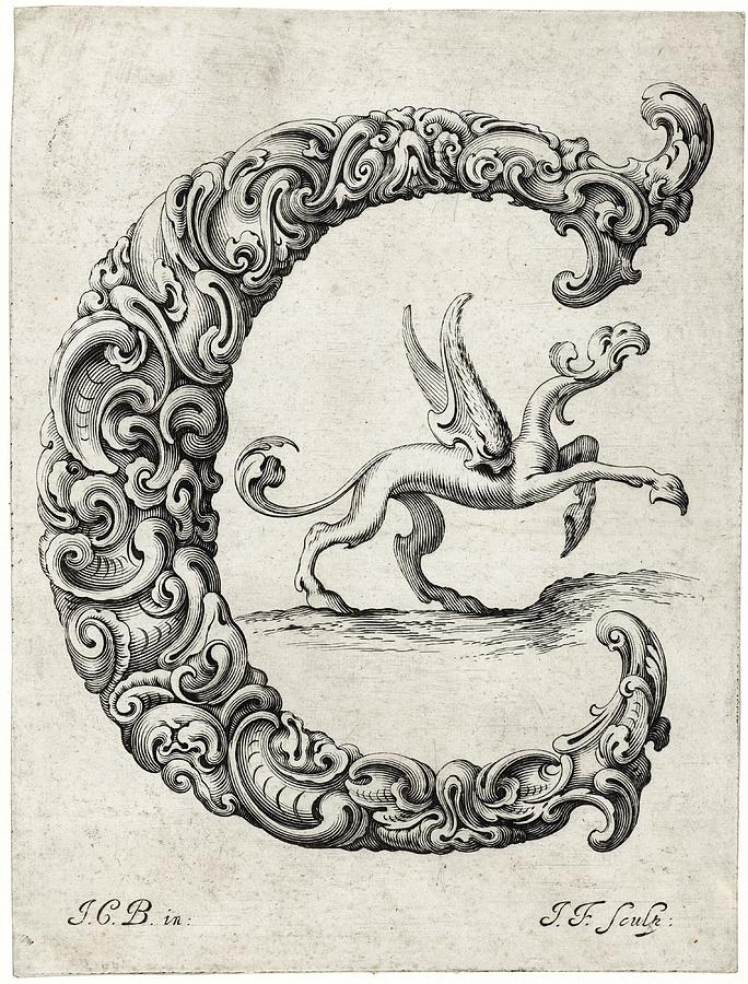 Decorative Letter Type C 1650 Photograph by Georgia Clare