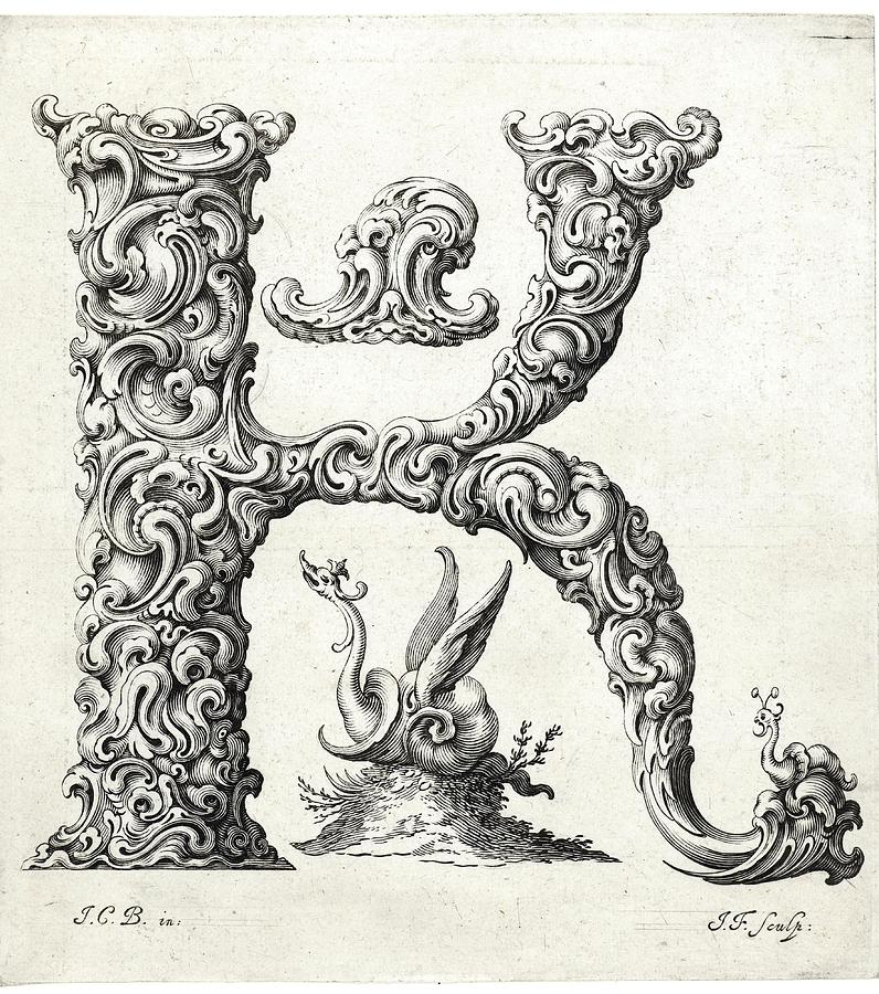 Decorative Letter Type K 1650 Photograph by Georgia Clare