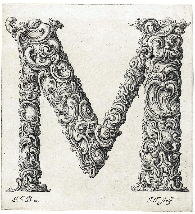 Decorative Letter Type M 1650 Photograph by Georgia Clare