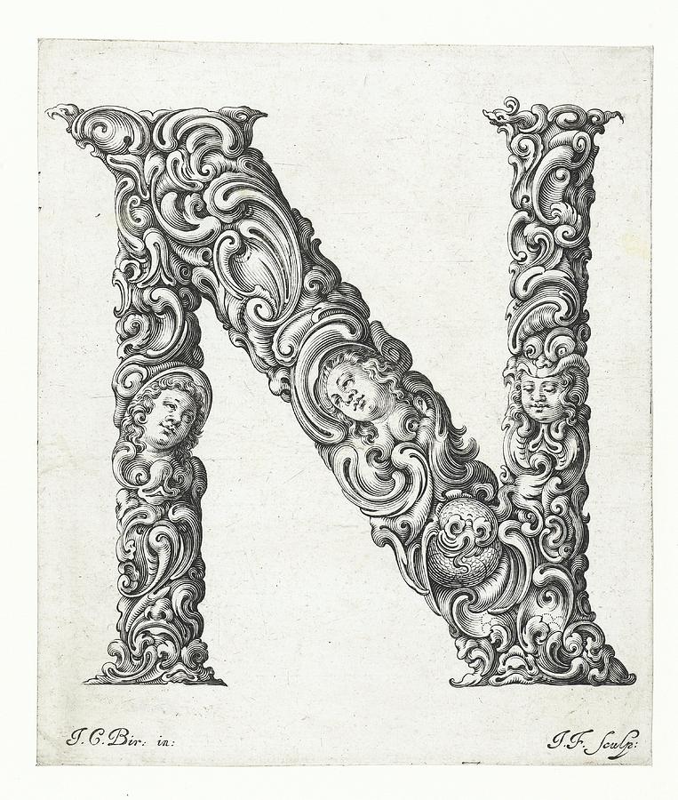 Decorative Letter Type N 1650 Photograph by Georgia Clare