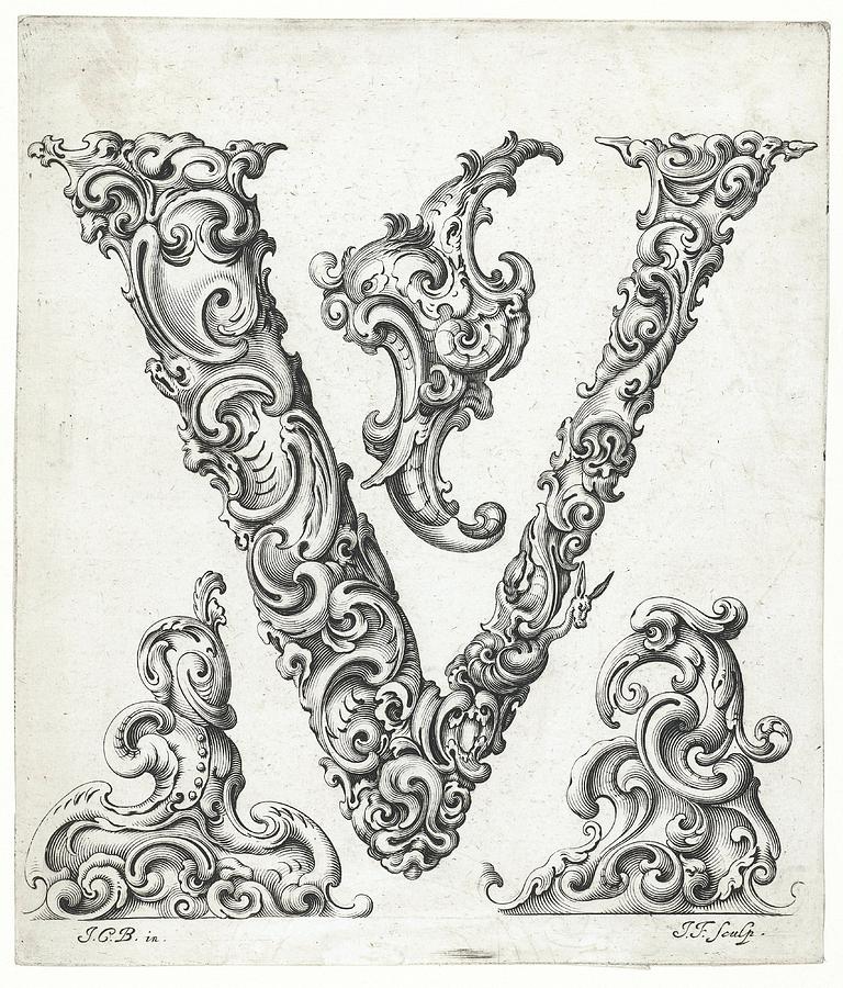 Decorative Letter Type V 1650 Photograph by Georgia Clare