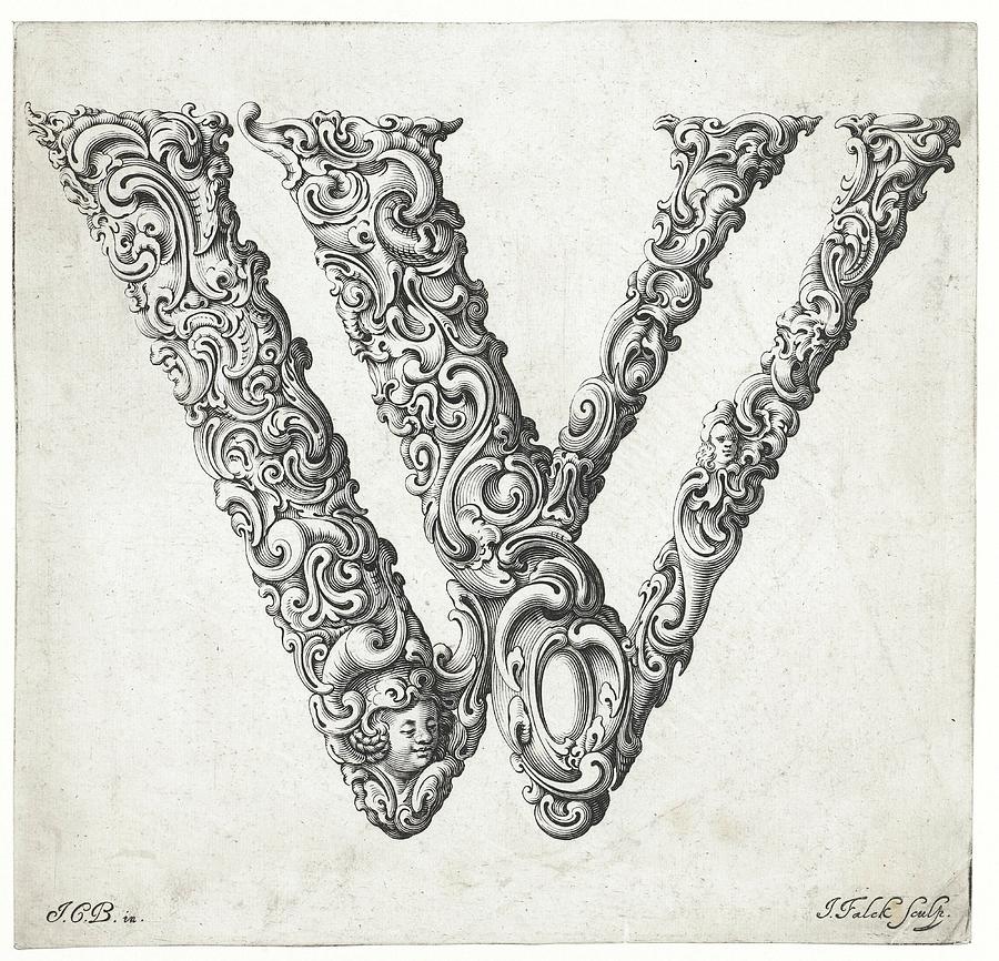 Decorative Letter Type W 1650 Photograph by Georgia Clare