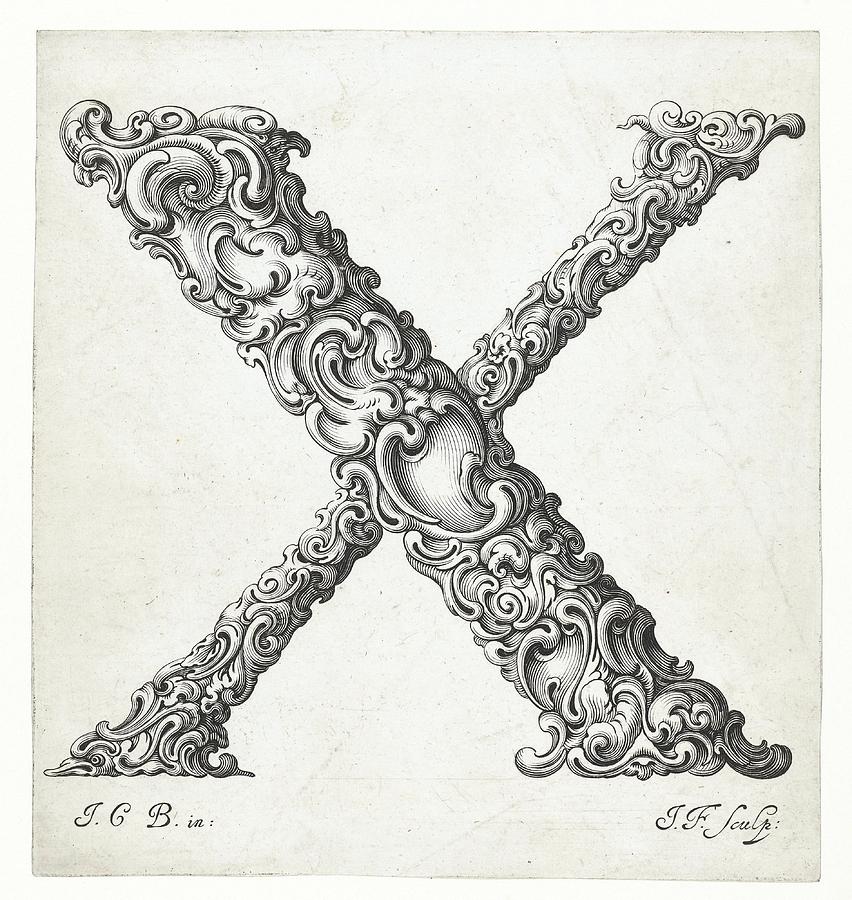 Decorative Letter Type X 1650 Photograph by Georgia Clare
