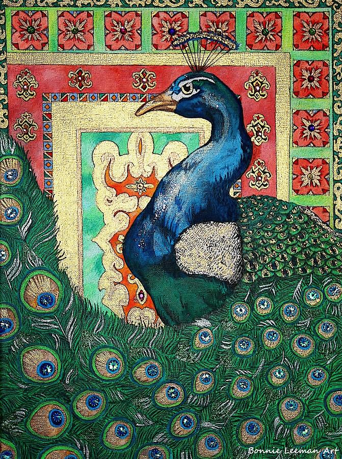 Decorative Peacock Painting by Bonnie Leeman - Fine Art America